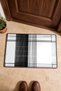 Black and White Plaid and Striped Pattern Doormat, 40x60 cm, with Non-Slip Sole, Decorative - 4