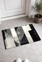 Black and White Grunge Striped Doormat, 40x60 cm, with Non-Slip Sole, Decorative - 2