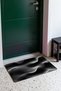 Black and White Striped Pattern Door Mat with Wave Pattern, 40x60 cm, Non-Slip Sole, Decorative - 3