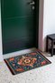 Blue and Red Flower Motif Turkish Rug-Patterned 780 Doormat, 40x60 cm, with Non-Slip Sole - 2