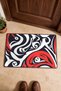 Red, Black, and White Swirl-Patterned Doormat, 40x60 cm, with Non-Slip Sole, Decorative - 4