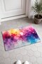 Pink and Blue Abstract Patterned 858 Doormat, 40x60 cm, Non-Slip Sole, Decorative - 2
