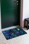 Navy Blue and Green Stained Glass Mosaic Patterned Doormat, 40x60 cm, with Non-Slip Sole, Decorative - 3