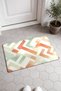 Mint and Coral Watercolor Maze-Patterned Doormat, 40x60 cm, with Non-Slip Sole, Decorative - 2