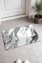 Gray and White Marble Patterned Doormat, 40x60 cm, with Non-Slip Sole, Decorative - 2