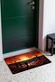 Orange and Black Landscape-Patterned 965 Doormat, 40x60 cm, with Non-Slip Sole, Decorative - 2