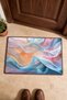 Blue Peach Tulle Wavy-Patterned Doormat, 40x60 cm, with Non-Slip Sole, Decorative - 4