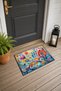 Colorful Flower Garden Turkish Rug-Floral Print 724 Doormat, 40x60 cm, with Non-Slip Sole - 3