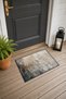 Beige-Gray Textured Patterned Doormat, 40x60 cm, with Non-Slip Sole, Decorative