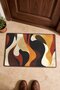 Coffee Orange 70s Retro Patterned Doormat, 40x60 cm, with Non-Slip Sole, Decorative - 4