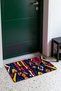 Navy and Fuchsia Ethnic Patterned Triangle-Patterned Doormat, 40x60 cm, with Non-Slip Sole, Decorative - 3