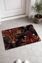 Black Coffee Copper Baroque Leaf-Patterned Doormat, 40x60 cm, with Non-Slip Sole, Decorative - 2