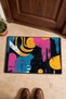 Black and Fuchsia Grunge Brush-Patterned Doormat, 40x60 cm, with Non-Slip Sole, Decorative - 4