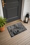 Black and White Wavy Pattern 877 Doormat, 40x60 cm, Non-Slip Sole, Decorative