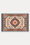 Red and Blue Flower Motif Turkish Rug-Patterned 745 Doormat, 40x60 cm, with Non-Slip Sole - 5