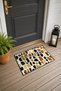 Beige Coffee Mini Giraffe-Patterned Doormat, 40x60 cm, with Non-Slip Sole, Decorative