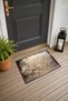 White Butterfly Forest Patterned Doormat, 40x60 cm, Non-Slip Sole, Decorative