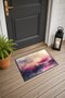 Pink Cream Door Mat with Foggy Landscape Pattern, 40x60 cm, Non-Slip Sole, Decorative
