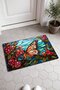 Orange Butterfly Garden Pattern 648 Doormat, 40x60 cm, Non-Slip Sole, Decorative - 2