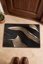 Black Bronze Metallic Wave-Patterned Doormat, 40x60 cm, with Non-Slip Sole, Decorative - 4