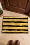 Mustard-Colored Black Leopard-Striped Pattern Doormat, 40x60 cm, with Non-Slip Sole, Decorative - 4