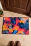 Red, Blue, and Psychedelic Striped Pattern and Spotted Doormat, 40x60 cm, with Non-Slip Sole, Decorative - 4