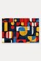 Red and Blue Geometric Patterned 839 Doormat, 40x60 cm, Non-Slip Sole, Decorative - 5