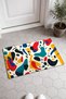 Cream, Red, and Turquoise Pop-Print Doormat, 40x60 cm, with Non-Slip Sole, Decorative - 2