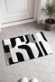 Black and White Retro Wavy Stripe Pattern Door Mat, 40x60 cm, Non-Slip Sole, Decorative - 2