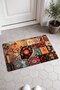Red and Blue Floral Print Turkish Rug-Style 722 Doormat, 40x60 cm, with Non-Slip Sole - 4