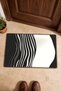 Black and White Wavy Striped Pattern Doormat, 40x60 cm, with Non-Slip Sole, Decorative - 4