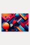 Red and Blue Abstract Patterned 926 Doormat, 40x60 cm, Non-Slip Sole, Decorative - 5