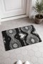 Black and White Lace Paisley Striped Doormat, 40x60 cm, with Non-Slip Sole, Decorative - 2