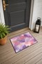 Lilac-Pink Watercolor Cloud-Patterned Doormat, 40x60 cm, with Non-Slip Sole, Decorative