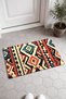 Red and Blue Aztec Diamond Stripe Pattern Door Mat, 40x60 cm, Non-Slip Sole, Decorative - 2