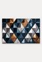 Blue Copper Geometric Patterned Doormat, 40x60 cm, with Non-Slip Sole, Decorative - 5