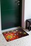 Red and Yellow Wavy Pattern Doormat, 40x60 cm, Non-Slip Sole, Decorative - 2