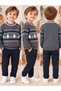 Boys' & Kids' Pine Tree-Patterned Crew Neck Stretch Knit Sweater - 5