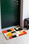 Orange and Black Cream Retro Patterned Doormat, 40x60 cm, with Non-Slip Sole, Decorative - 3