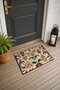 Beige and Burgundy Vintage Floral Print Wall-Patterned Doormat, 40x60 cm, with Non-Slip Sole, Decorative