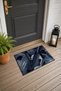 Anthracite Gray 3D Geometric Patterned Doormat, 40x60 cm, with Non-Slip Sole, Decorative