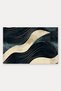 Black and Beige Wavy Striped Doormat, 40x60 cm, with Non-Slip Sole, Decorative - 5