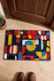 Red and Blue Geometric Patterned 839 Doormat, 40x60 cm, Non-Slip Sole, Decorative - 4