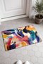 Purple and Yellow Watercolor Swirl-Patterned Doormat, 40x60 cm, with Non-Slip Sole, Decorative - 2