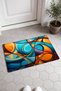 953 Orange and Blue Wavy Pattern Doormat, 40x60 cm, with Non-Slip Sole, Decorative - 2