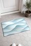 White, Ice Blue, 3D Wave-Patterned Doormat, 40x60 cm, Non-Slip Sole, Decorative - 2