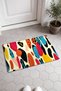Colorful Retro Droplet-Shaped Patterned Doormat, 40x60 cm, with Non-Slip Sole, Decorative - 2