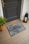 Black and White Optical Striped Pattern Doormat, 40x60 cm, with Non-Slip Sole, Decorative