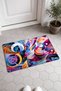 Blue and Orange Abstract Patterned 906 Doormat, 40x60 cm, Non-Slip Sole, Decorative - 2