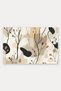 Beige-Gray Minimal Patterned Botanical-Patterned Doormat, 40x60 cm, with Non-Slip Sole, Decorative - 5